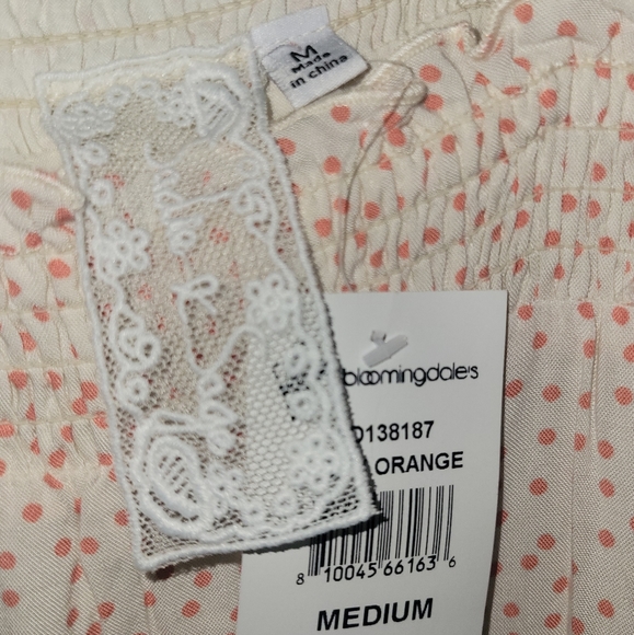 SADIE & SAGE Lady Laranja Polkadot Boho Cottage Dress Cream Peach - Picture 14 of 15